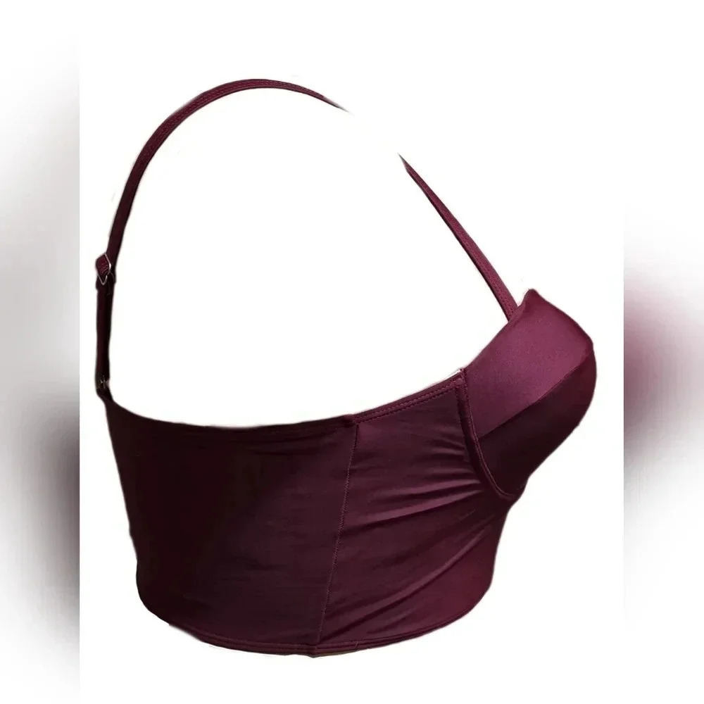 SHEIN, Size 3xl (18), Dark Red Sexy Swim Top - Picture 2 of 4